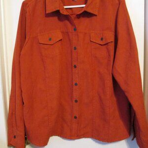 Croft & Barrow Faux Suede Rust Blouse Size XL